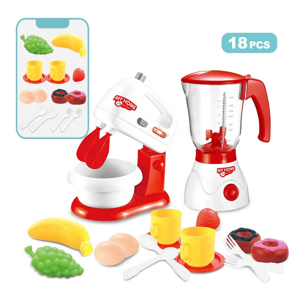 Kit Cuisine Enfant – Presse-agrumes, Mixeur, Grille-pain, Hamburger DIY – Jeu De Rôle éducatif Avec Lumières Et Sons – Dès 3 Ans