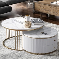 Kunden spezifische moderne Luxus Schlafzimmer Beistell tisch weiß Marmorplatte Gold Metall Nordic Nesting Couch tisch Stein Multifunktion