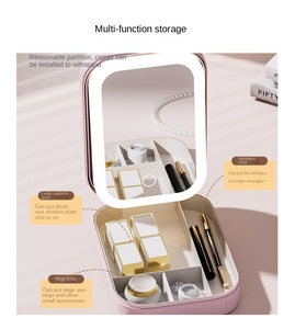 Mirror Makeup Bag with LED Mirror Rechargeable Colors Adjustable Lighted <b>Vanity</b> Mirror Cosmetic Case Jewelry Organizer <b>Box</b> - Product Image 4