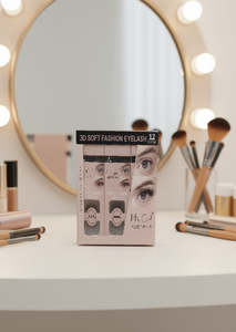 Ciglia finte 3D morbide e alla moda M&J, 12 paia, a striscia intera, naturali, lunghe, curvatura C, in pelo sintetico con fascia in cotone e plastica - Product Image 2