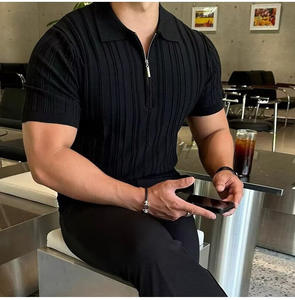 Kaos Polo Pria Lengan Pendek Kerah Rajut Setengah Resleting Ukuran <span class=keywords><strong>M</strong></span>-3XL - Product Image 3