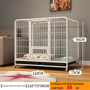 Estilo moderno aço inoxidável cão gaiola tamanho personalizado gaiola pet grande botão Snap encerramento ferro sólido com bandeja plástica para venda - Product Image 4