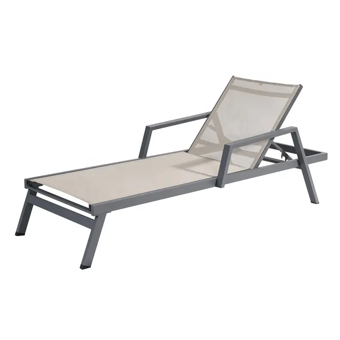Tumbona reclinable de aluminio para exteriores, silla para jardín comercial, tumbona reclinable para playa, piscina, Hotel