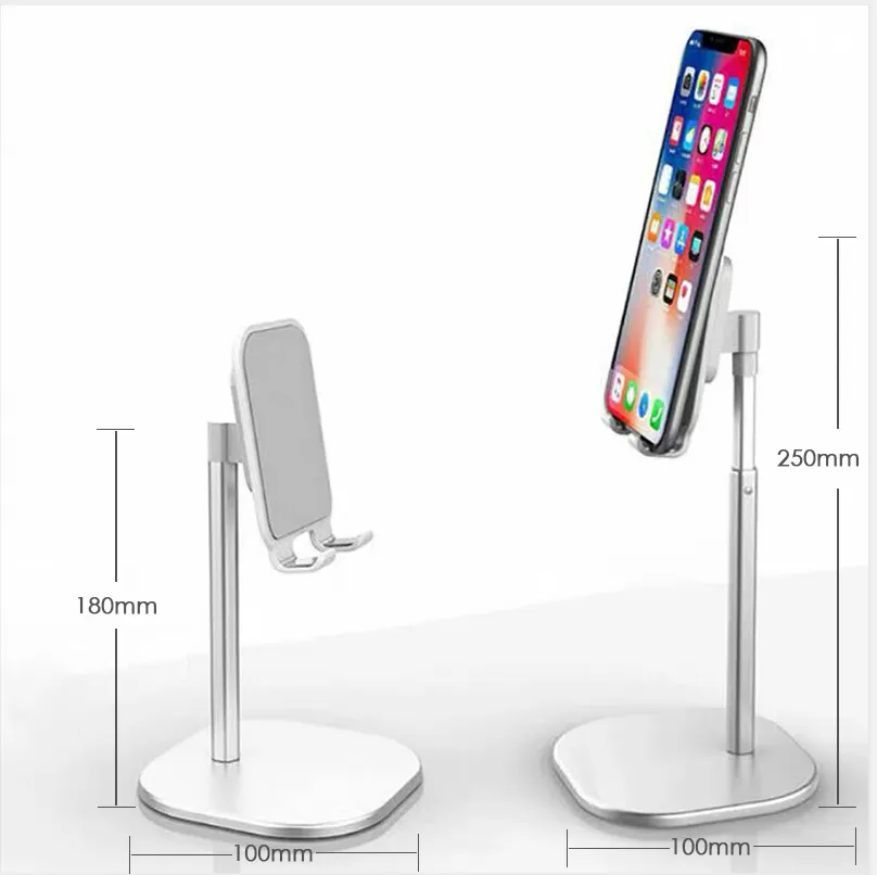 Cellphone accessories retail stylish simple cell phone support desktop metal tablet stand for ipad with charging holes