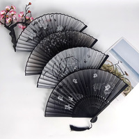 Éventail Pliant en Bambou Peint sur Mesure, Style Vintage Chinois avec Pompon, Idéal pour la Danse Hanfu, le Cosplay, Cadeau d'Été pour Hommes et Femmes, Vente en Gros