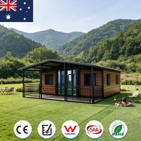Maisons conteneurs modulaires extensibles à double aile de 20 pieds, type capsule compacte, pour bureau, habitation, chambre et salle de bain, prêtes à l'emploi sur roues, livraison rapide