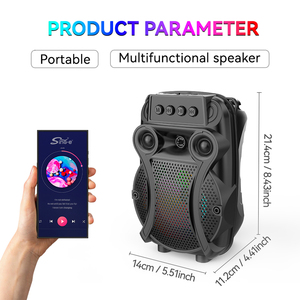 Haut-parleur Bluetooth sans fil mini <span class=keywords><strong>pas</strong></span> <span class=keywords><strong>cher</strong></span> SING-E avec fonction radio FM, caisson de basses avec micro, adapté au karaoké <span class=keywords><strong>et</strong></span> aux fêtes - Product Image 6