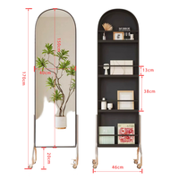 Miroir sur pied LED anti-buée pleine longueur avec haut-parleur Bluetooth, affichage de l'heure, miroir intelligent