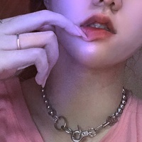 Collier chaîne à maillons en alliage de style hip-hop tendance, avec perles et manchettes, en promotion