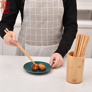 Palillos de bambú carbonizado de forma redonda para uso doméstico y en restaurantes con opción de logotipo. - Product Image 1
