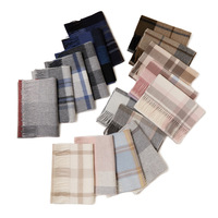 Bufanda de Lana Merino a Cuadros para Hombre, Venta al por Mayor de Fábrica de Mongolia Interior, Reversible y Transpirable, Duradera y Larga