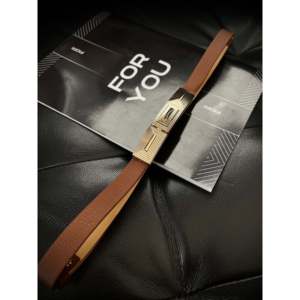 Ceinture en cuir véritable Fiori, boucle rectangulaire en cuir de vache, ceinture décontractée solide pour femmes - Product Image 2