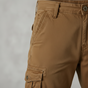Pantalones Cortos Cargo para Hombre Listos para Exportación |   Algodón Marrón Premium, Ideal para Uso en Exteriores y Diario - Product Image 1