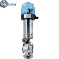 Systèmes de refroidissement liquide pour centres de données, vanne papillon pneumatique en acier inoxydable à trois colliers avec C-TOP