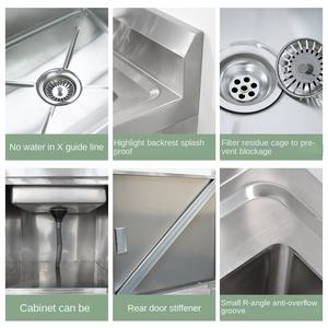Évier de cuisine à bol unique en acier inoxydable 304 avec armoire intégrée plate à usage domestique commercial à 1 trou pour la cuisine de restaurant - Product Image 3