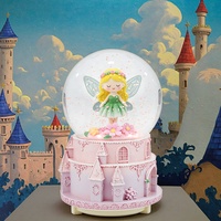 Figurines de fées enchanteresses Globe d'eau de château-Design artisanal exquis pour décor de Noël et scènes de cadeaux Artisanat en résine