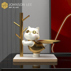 เครื่องประดับกุญแจเรซิ่นรูปแมวนำโชคสำหรับห้องนั่งเล่นหรือบ้านใหม่ของขวัญสำหรับบ้าน - Product Image 2