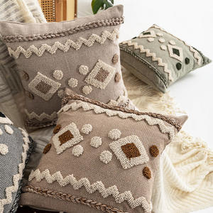 Minimalist Geometric Embroidered Pillowcase Cotton Linen Square <b>Cushion</b> Cover for Home Decor Living Room Sofa Bed Use - Product Image 5