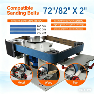 Amoladora de Banda Eléctrica Industrial Personalizada, Multifuncional, Vertical y Horizontal, de Doble Propósito, 2x72, con Velocidad Variable - Product Image 3