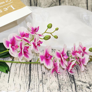 ZY2074 ZUOYI 57CM 2 rami 12 teste in lattice artificiale orchidea fiore con foglia per fiori di nozze - Product Image 4