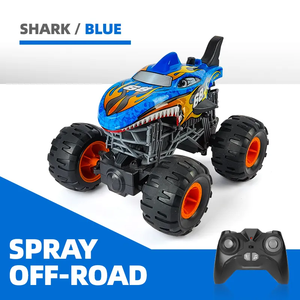Coche RC Monster Truck, Camioneta de Juguete RC con Diseño de Dinosaurio Tiburón, Coche de Control Remoto de Alta Velocidad con Acrobacias, Spray, Luces Geniales y Música - Product Image 2