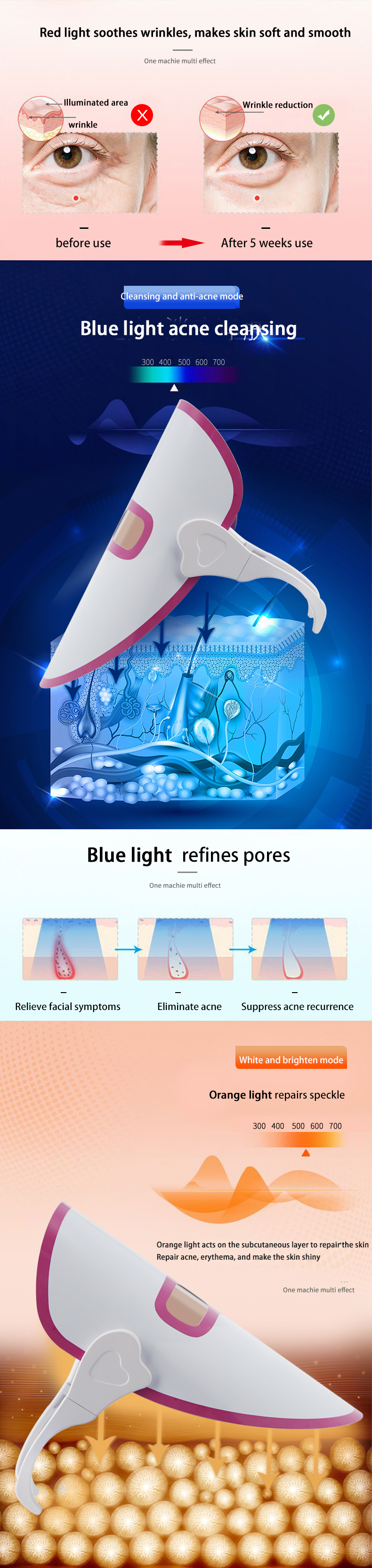 Hot Sell New Custom Electrical Oxygen Anti Aging Skin Care Facial Near-Infrared Led Light Face Mask
