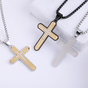 Batı Tarzı Popüler İbadet Hristiyan 316 Paslanmaz Çelik İsa Haçı Kolye Haç Takı Kilise Dua İçin - Product Image 4