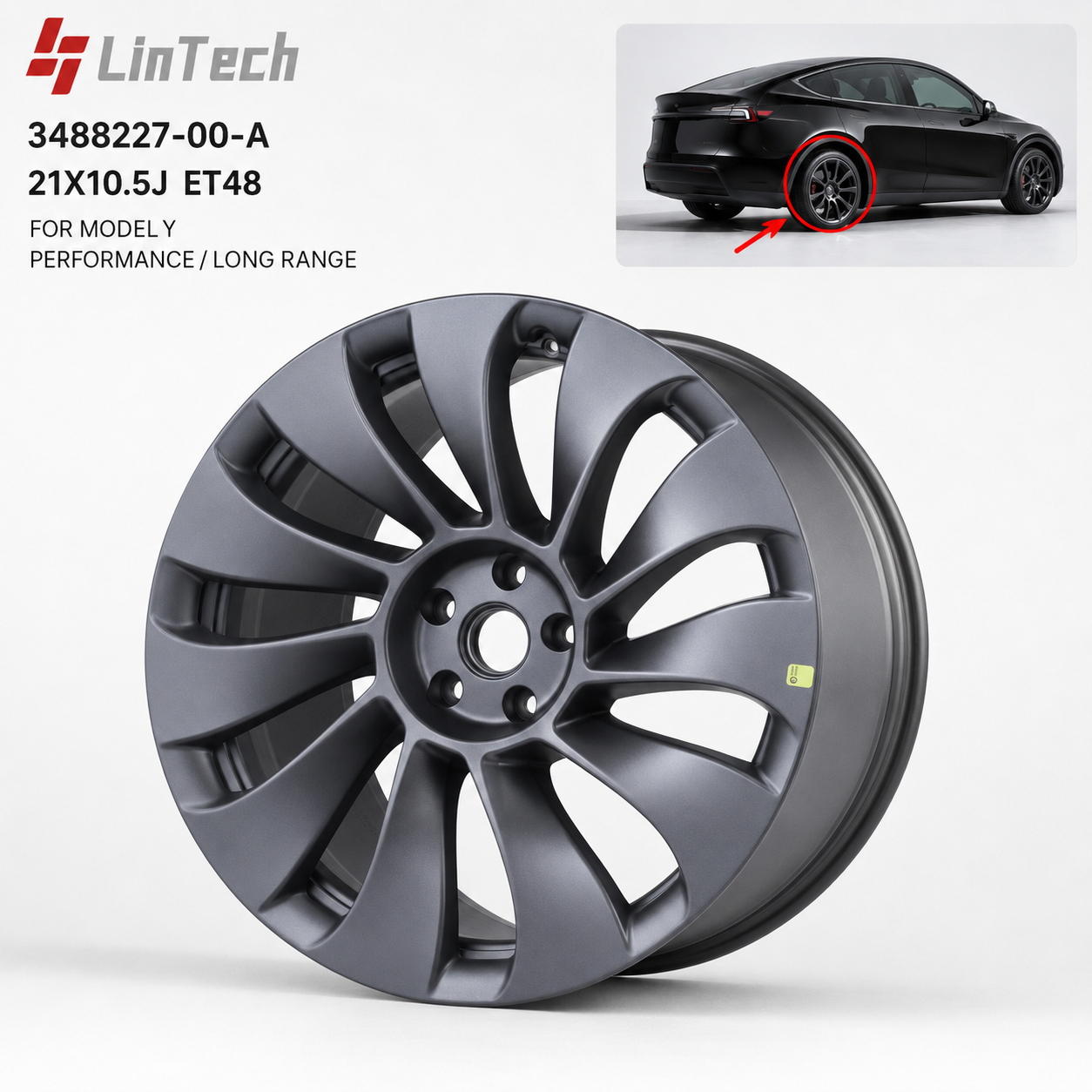プレミアム品質テスラモデルYパフォーマンスの21インチホイールすべて