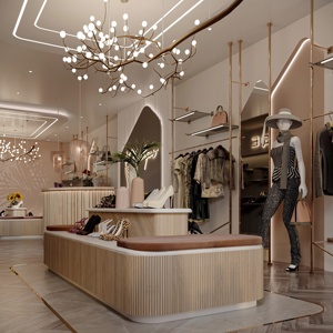 Aménagement intérieur moderne pour magasin de vêtements, présentoirs sur mesure pour boutique, étagères à vêtements, mobilier de magasin de détail, équipement de boutique - Product Image 1
