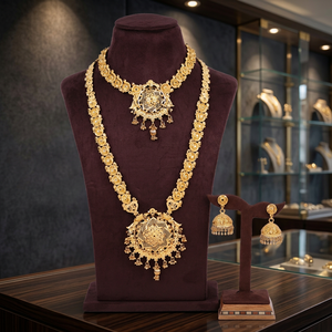 Wholesale Forming 14K 18K 24K Gold Filled Mini & Long Combo <b>Necklaces</b> Traditional Design Jewelry Set Brass Gold Fashion Jewelry - Product Image 2