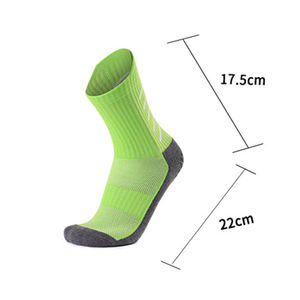 Adult Men Sports <b>Socks</b> Polyester Cotton – Thickened Towel Bottom Sweat-Absorbent Mid Tube Dotted Non-Slip Grip Football <b>Socks</b> - Product Image 2