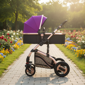 New Convertible 3-in-1 Baby <strong>Stroller</strong> for 0-3 Years Old Lightweight Foldable Shock Absorption Aluminum Alloy Frame Baby <strong>Stroller</strong> - Product Image 3
