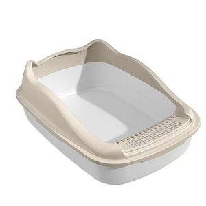 Bac à litière ouvert anti-éclaboussures détachable avec côtés hauts, toilette pour <span class=keywords><strong>chat</strong></span> et ensemble de pelle pour chats d'intérieur de petite et moyenne taille - Product Image 2