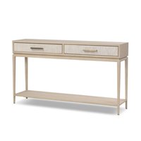 Table console de luxe en bois massif au design polyvalent et minimaliste, finition artisanale durable pour salon et foyer
