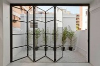 Portes d'entrée avant isolées modernes de bâtiment en acier de casserole porte pliante en acier de conception avec le verre