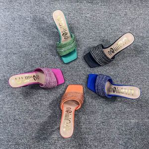 Chaussures à talons slingback à bout ouvert avec strass en cristal pour femmes 2025 - Product Image 5