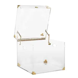 Caixa de acrílico transparente para armazenar livro, feita sob encomenda, lucite, porta-malas de acrílico para final da cama