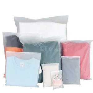 SZCX Plastik Pe Beige Mylar Bags Mini Bagsziplock Ldpe Frosted Zip Seal Plastic Clothing Custom Shipping Ziplock Bag For Package