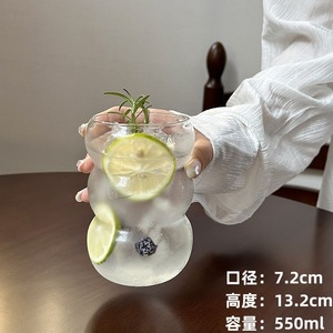 Ly cà phê thủy tinh trong suốt dung tích lớn, chịu nhiệt, dùng trong gia đình, có nắp đậy, dùng được cho sinh tố, nước ép trái cây, nước, bia hoặc trà - Product Image 6