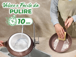 Batterie de cuisine à induction 10 pièces antiadhésive pour tous les poêles 24/28 cm avec couvercle <span class=keywords><strong>sans</strong></span> <span class=keywords><strong>PFOA</strong></span> et <span class=keywords><strong>PTFE</strong></span> aluminium granit enduit - Product Image 6