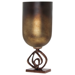 Elegante vaso in vetro sfumato con base a piedistallo per soggiorno, vaso decorativo per fiori - Product Image 3