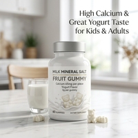 CAXIN OEM Milk Mineral Salts Calcium Gummies 65mg Prebiotic Inulin Yogurt Flavor 60-count Promote Digestion