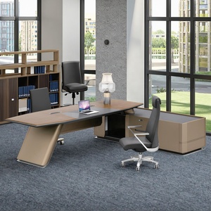 Bureau de direction en forme de L en bois moderne pour <span class=keywords><strong>Boos</strong></span> Office et Home Office - Product Image 1