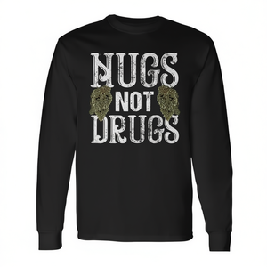 Camiseta de manga larga Nugs Not Drugs, diseño premium de marihuana, variedad de marihuana, cogollos, para fumar - Product Image 2