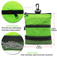 Sac de rangement pour tees de golf, sac à fermeture éclair pour balles de golf, sac de rangement portable pour balles de golf, accessoires de rangement pour hommes et femmes