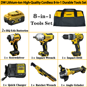   Kit de Herramientas de 20V y 5 Piezas, 2 Baterías de Iones de Litio de 5Ah, Taladro de Impacto, Llave de Trinquete y Más - Garantía de 12 Meses para Bricolaje al Aire Libre - Product Image 6
