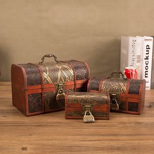 <span class=keywords><strong>Laitu</strong></span> Production Boîte de rangement rétro en bois avec serrure pour la maison et le rangement des bijoux - Product Image 2