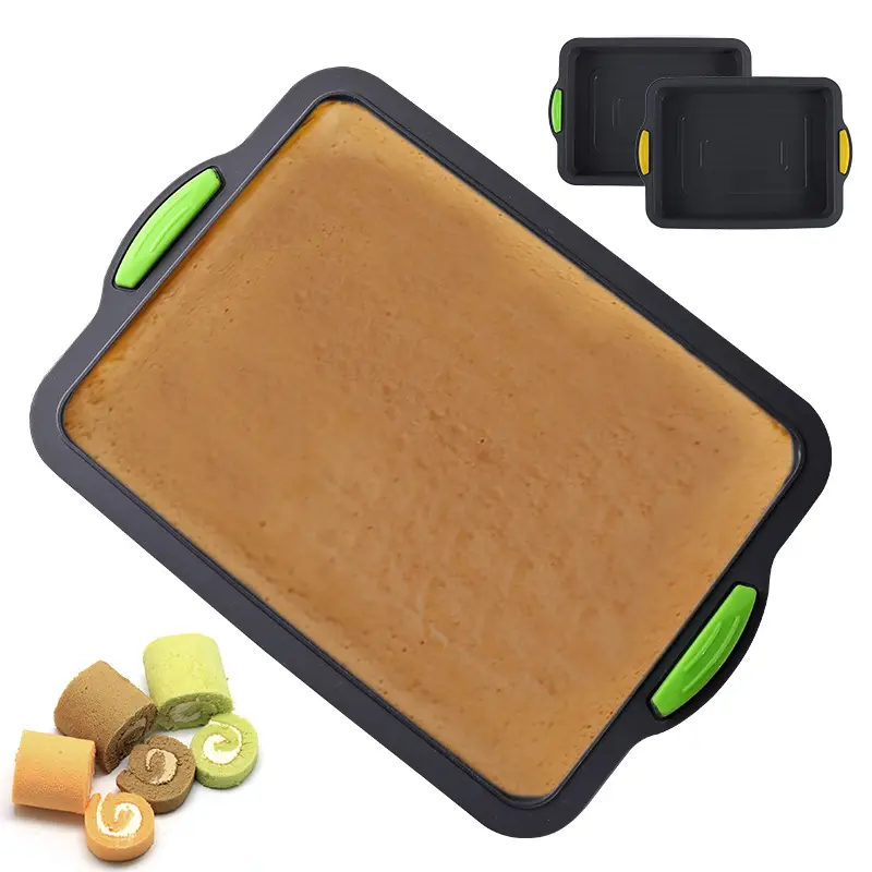 Silicone Cake Pan Non-Stick Square Baking Mold for Homemade Brownie Bread Pie and Lasagana