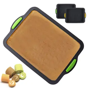 Silicone Cake Pan Non-Stick Square Baking Mold for Homemade Brownie Bread Pie and Lasagana