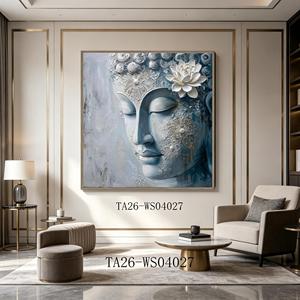 Impression sur toile <span class=keywords><strong>Zen</strong></span> Bouddha Lotus bleu argenté, décoration spirituelle encadrée <span class=keywords><strong>pour</strong></span> studio de yoga et <span class=keywords><strong>chambre</strong></span> <span class=keywords><strong>à</strong></span> <span class=keywords><strong>coucher</strong></span> - Product Image 4